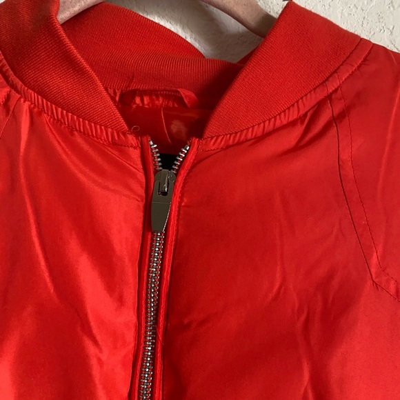 New Look Orange Puffer Bomber Zip Up Cropped Gorpcore Streetwear Jacket L - Picture 8 of 14
